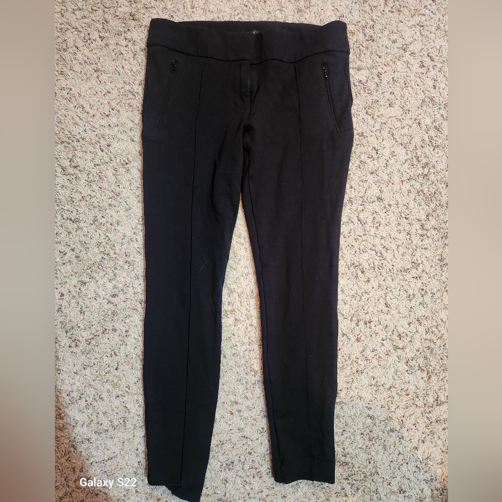 Loft Ponte Skinny seamed black pants sz4